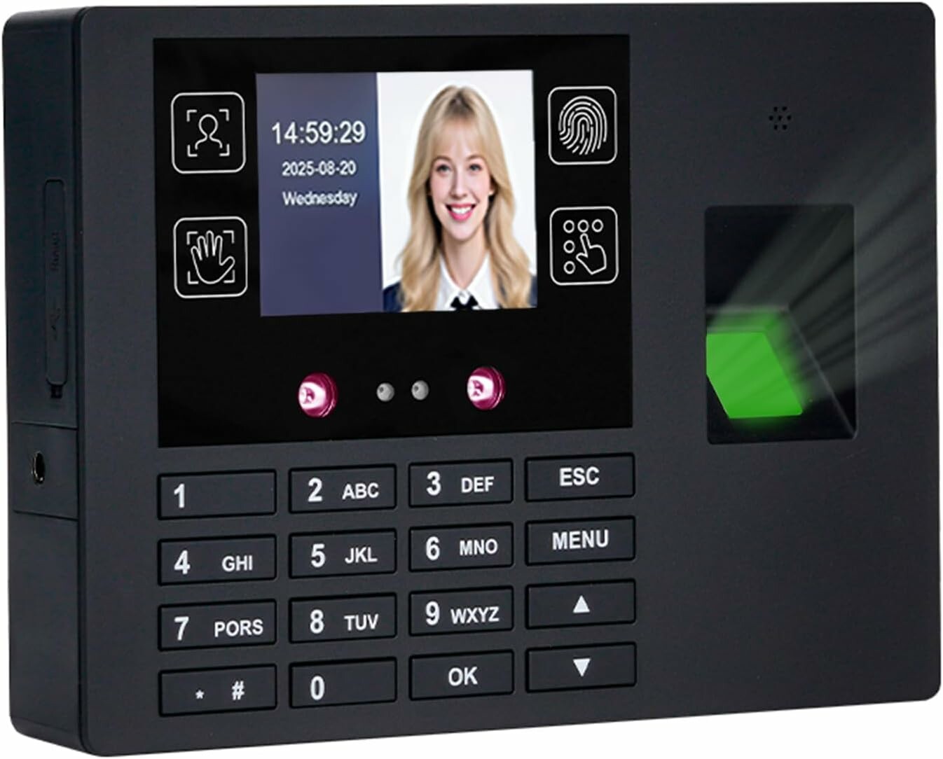 دستگاه حضور و غیاب تشخیص چهره و کف دست T200